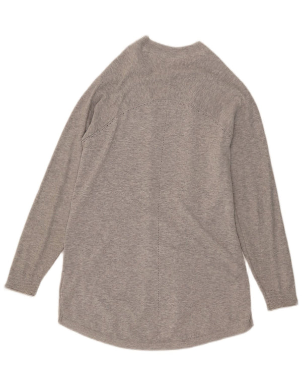 White Stuff Womens Longline Open Cardigan Sweater UK 14 Large Grey Flecked