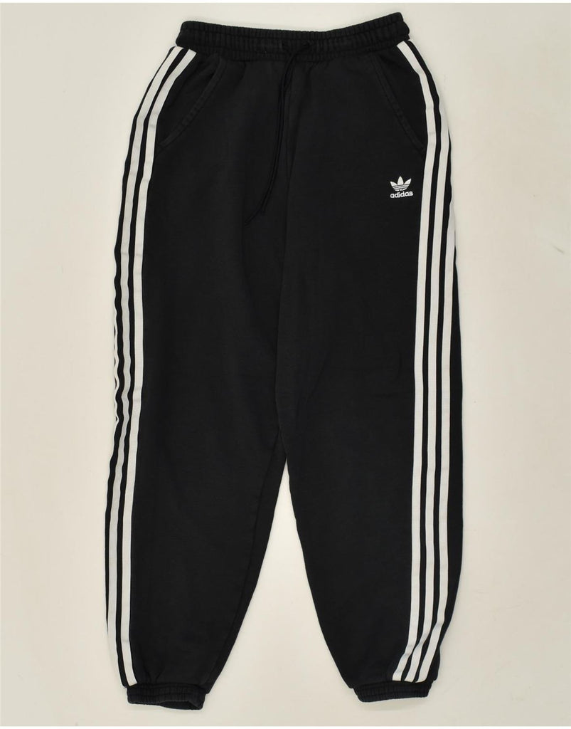 ADIDAS Womens Tracksuit Trousers Joggers UK 8 Small Black Cotton | Vintage Adidas | Thrift | Second-Hand Adidas | Used Clothing | Messina Hembry 