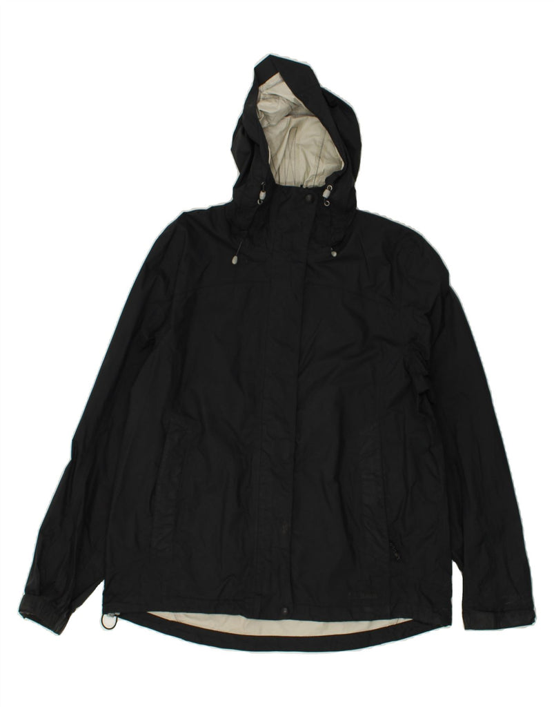 L.L.BEAN Womens Hooded Rain Jacket UK 14 Medium Black Nylon | Vintage L.L.Bean | Thrift | Second-Hand L.L.Bean | Used Clothing | Messina Hembry 