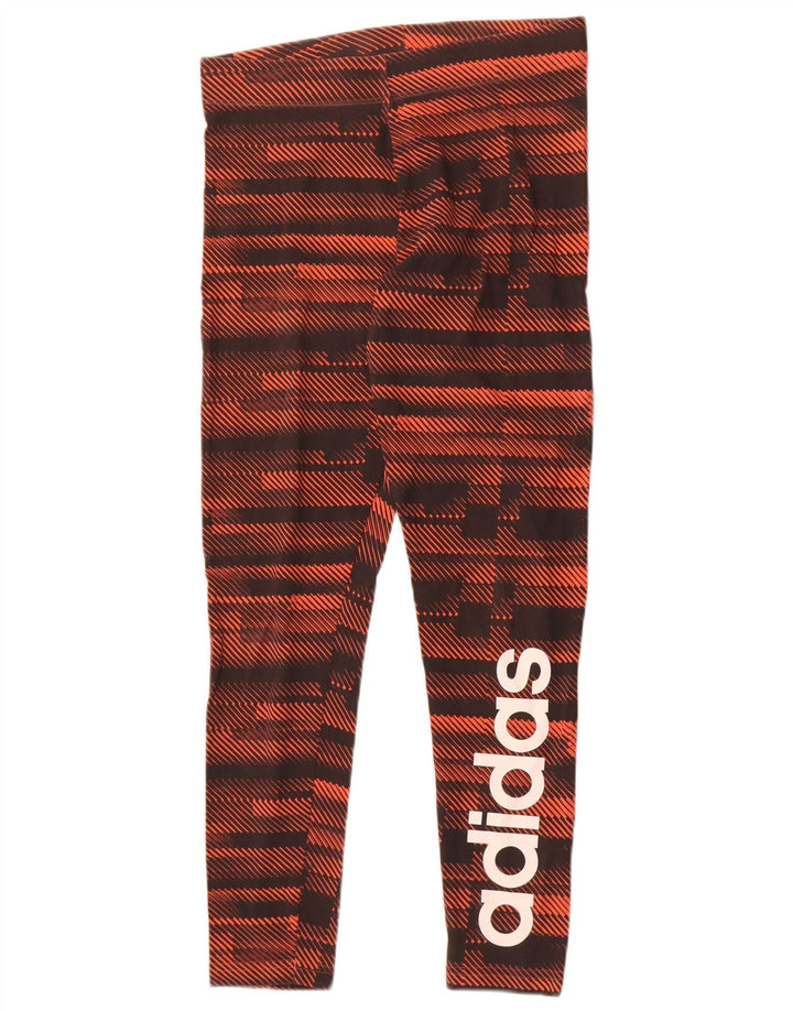 Adidas Womens Graphic Leggings UK 10 Small  Brown Striped