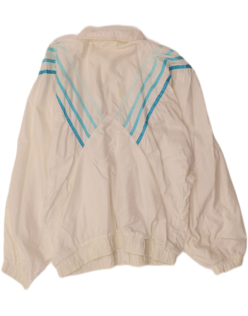SERGIO TACCHINI Womens Tracksuit Top Jacket UK 12 Medium White Striped Vintage Sergio Tacchini and Second-Hand Sergio Tacchini from Messina Hembry 