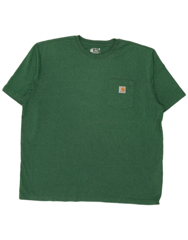 Carhartt Mens Loose Fit T-Shirt Top 2XL Green Cotton