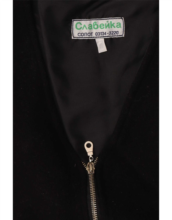 Vintage Womens Waistcoat UK 14 Medium Black