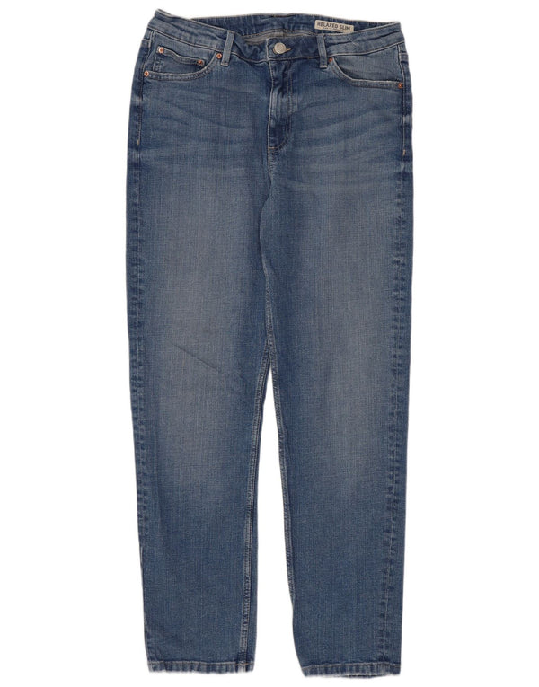 Marks & Spencer Womens Relaxed Fit Slim Jeans UK 10 Small W28 L28 Blue