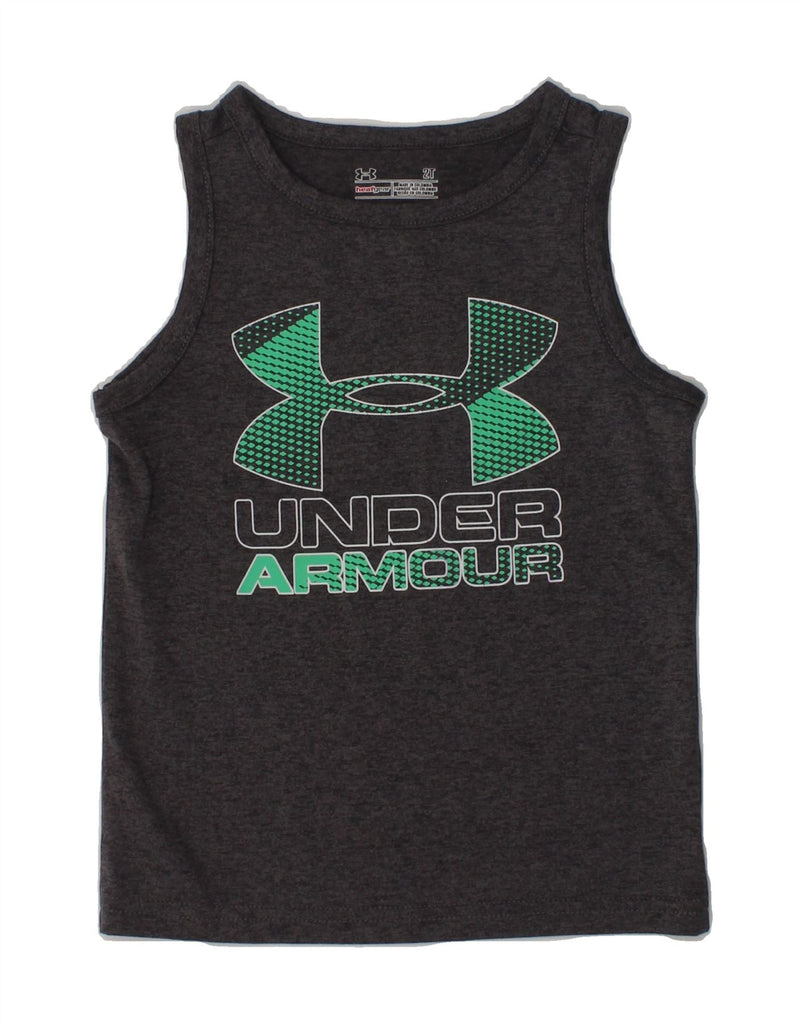 UNDER ARMOUR Baby Boys Heat Gear Graphic Vest Top 18-24 Months Grey | Vintage Under Armour | Thrift | Second-Hand Under Armour | Used Clothing | Messina Hembry 