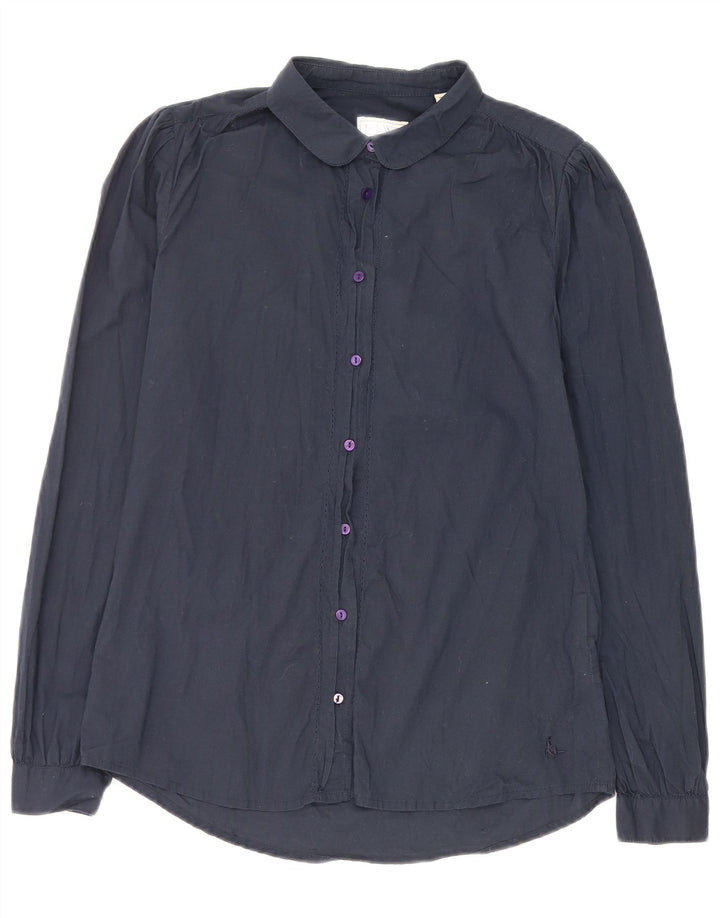 Jack Wills Womens Shirt UK 8 Small Navy Blue Cotton