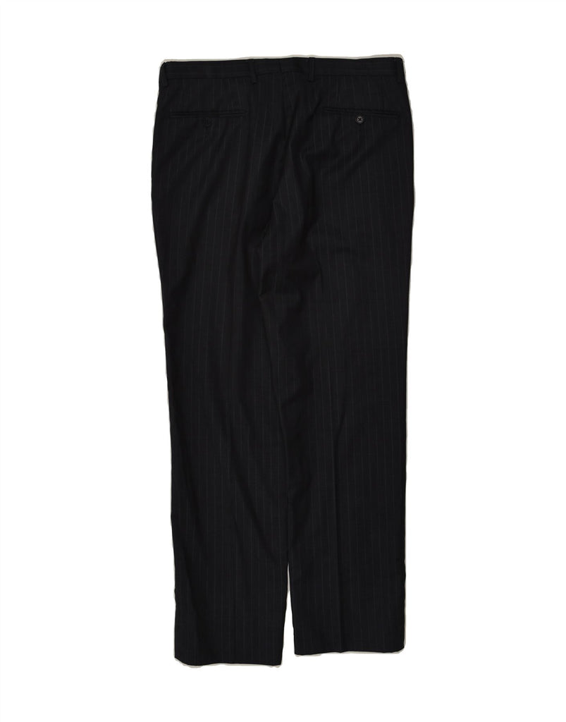 FERRE Mens Slim Suit Trousers IT 52 XL W38 L32  Navy Blue Striped Rayon | Vintage Ferre | Thrift | Second-Hand Ferre | Used Clothing | Messina Hembry 