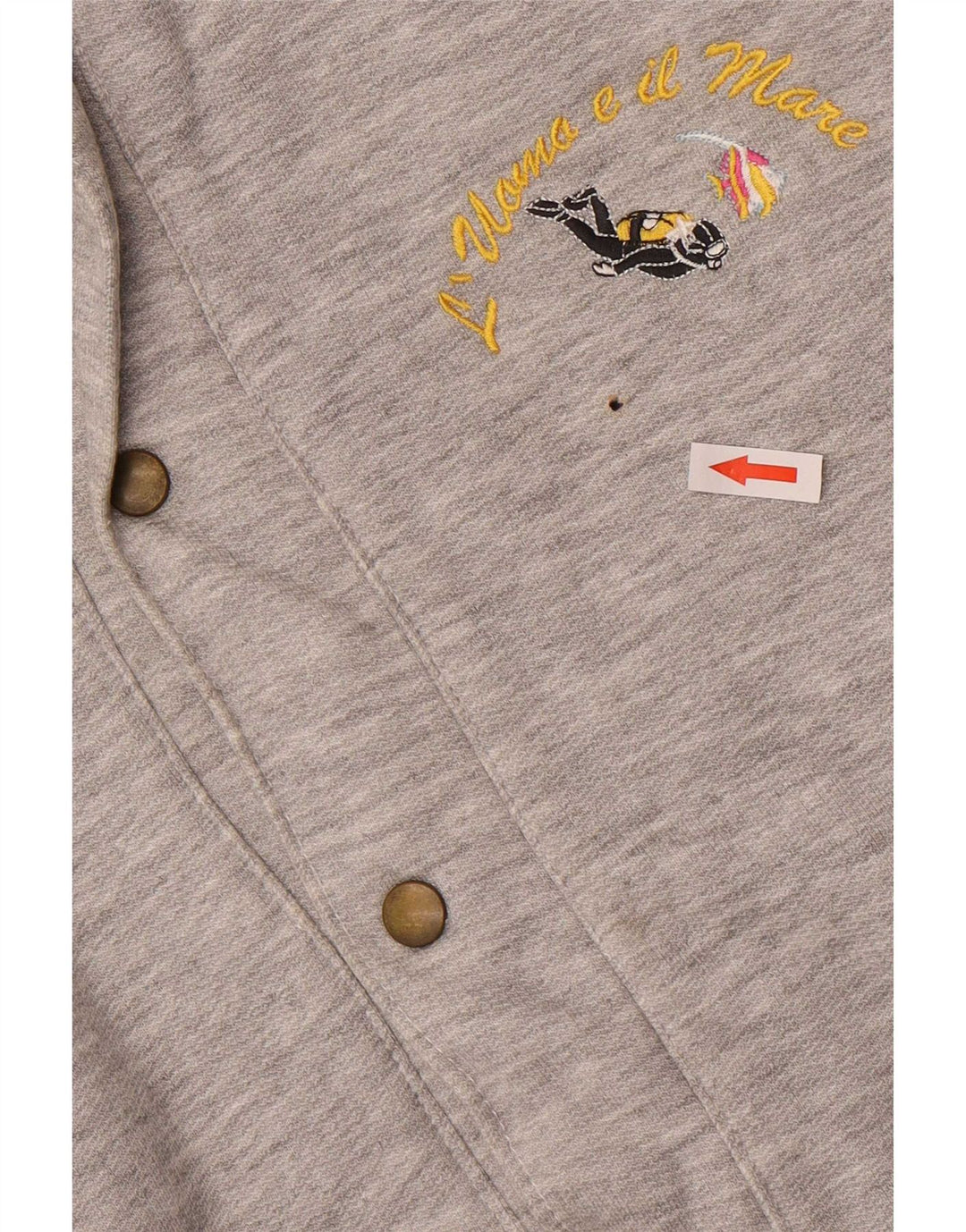 Vintage Mens Sleeveless Tracksuit Top Jacket XL Grey Flecked