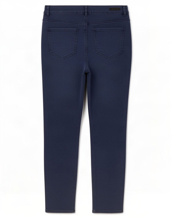 Zara Womens Cargo Slim Jeans EU 44 XL W34 L28 Navy Blue Pinstripe