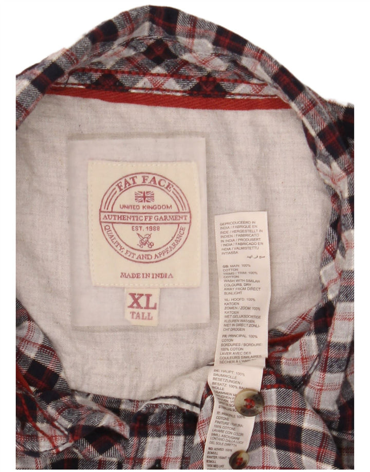 Fat Face Mens Tall Checked  Flannel Shirt XL Red Check Cotton
