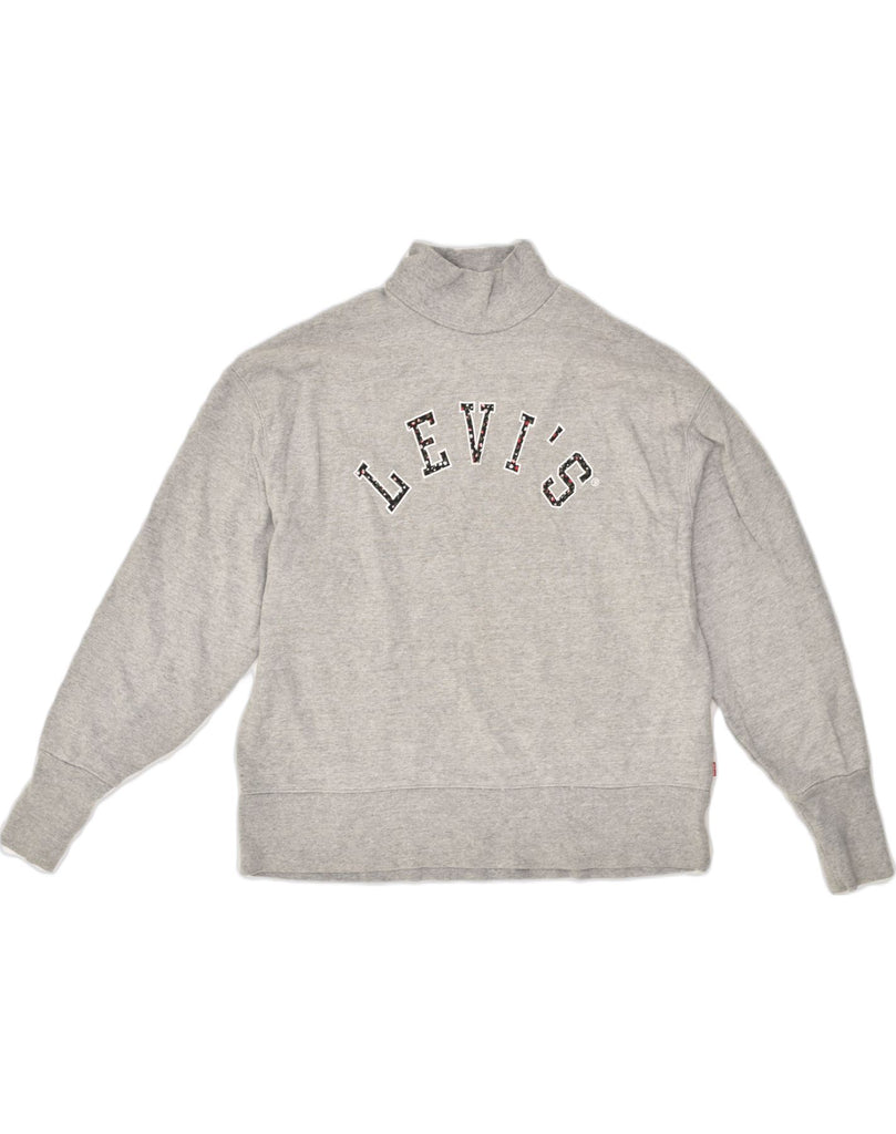 LEVI'S Womens Oversized Graphic Sweatshirt Jumper UK 10 Small Grey Cotton | Vintage Levi's | Thrift | Second-Hand Levi's | Used Clothing | Messina Hembry 