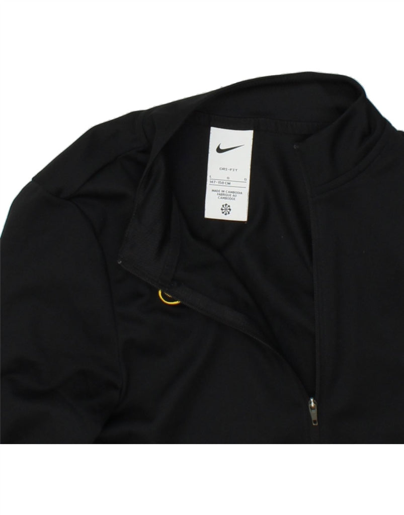 NIKE Boys Dri Fit Graphic Tracksuit Top Jacket 12-13 Years Large Black Vintage Nike and Second-Hand Nike from Messina Hembry 