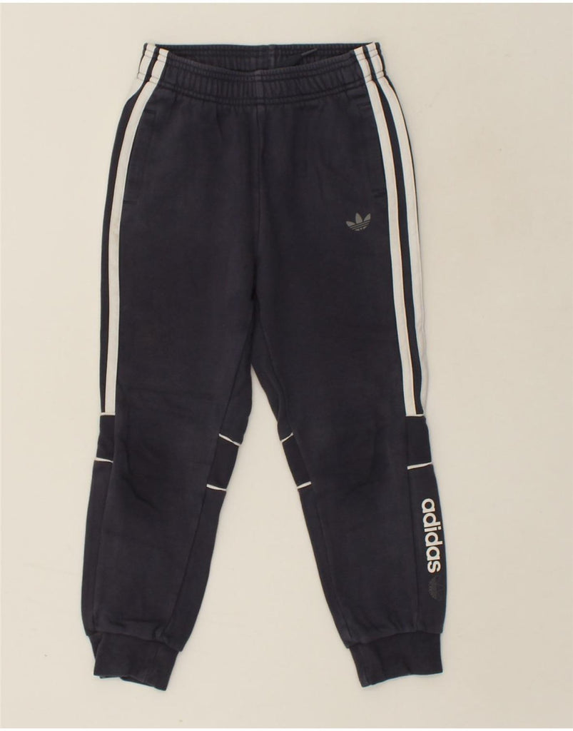 ADIDAS Boys Tracksuit Trousers Joggers 7-8 Years Navy Blue Cotton | Vintage Adidas | Thrift | Second-Hand Adidas | Used Clothing | Messina Hembry 