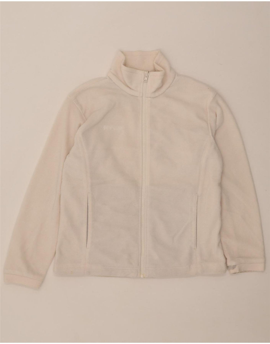Columbia Womens Liner Fleece Jacket UK 14 Medium White Polyester