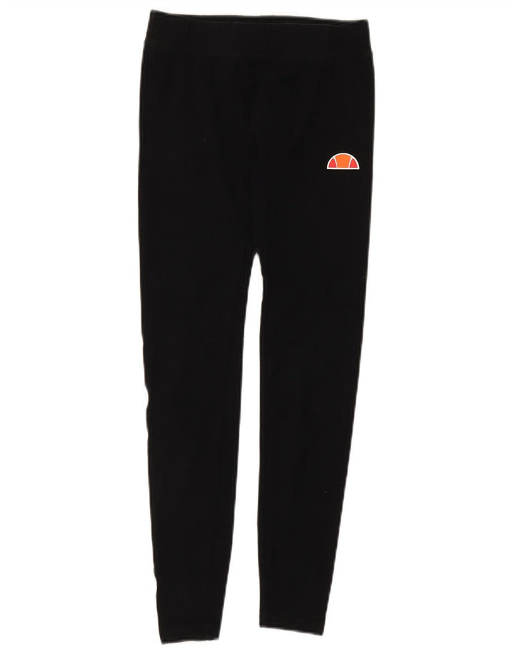Ellesse Womens Graphic Leggings UK 10 Small  Black Cotton