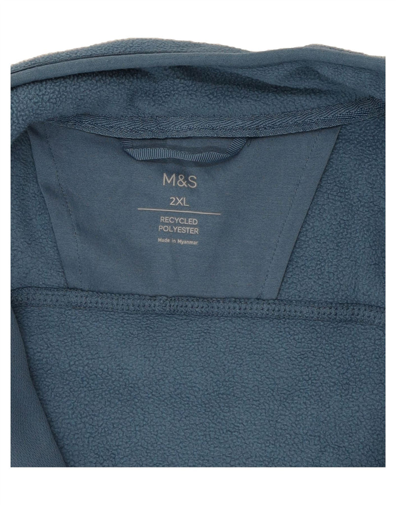 MARKS & SPENCER Mens Fleece Jacket UK 44 2XL Blue Polyester Vintage Marks & Spencer and Second-Hand Marks & Spencer from Messina Hembry 