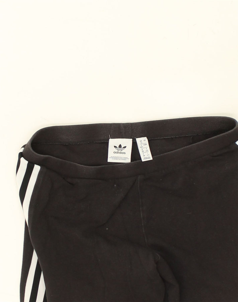 ADIDAS Womens Leggings UK 12 Medium Black Cotton | Vintage Adidas | Thrift | Second-Hand Adidas | Used Clothing | Messina Hembry 