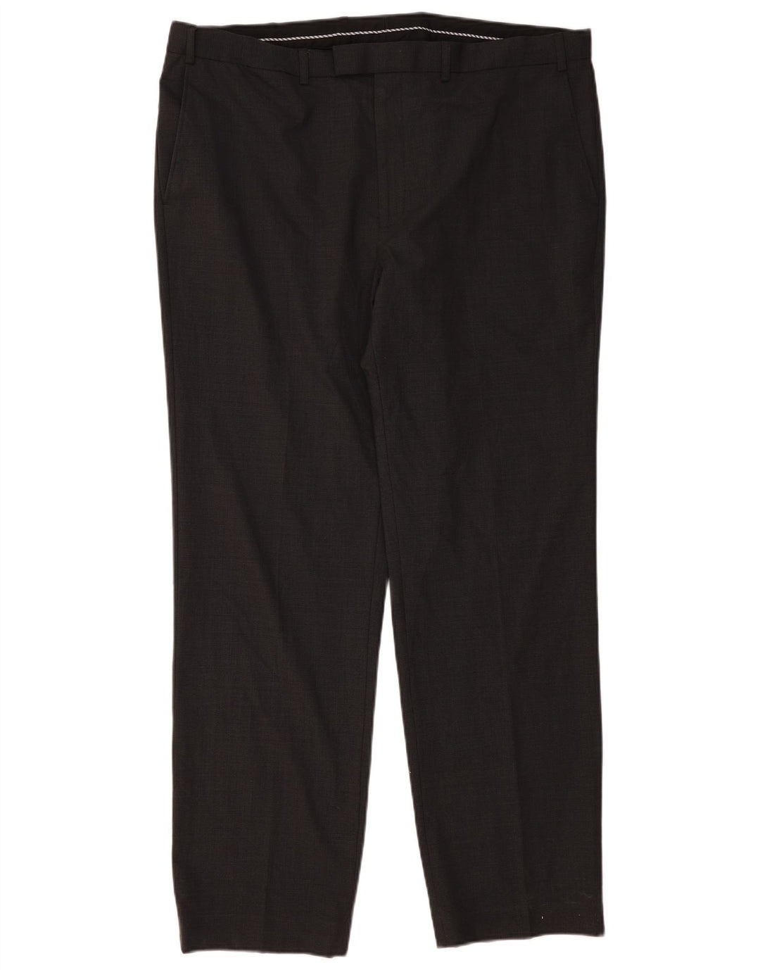 Marks & Spencer Mens Regular Fit Suit Trousers W42 L33 Grey Wool