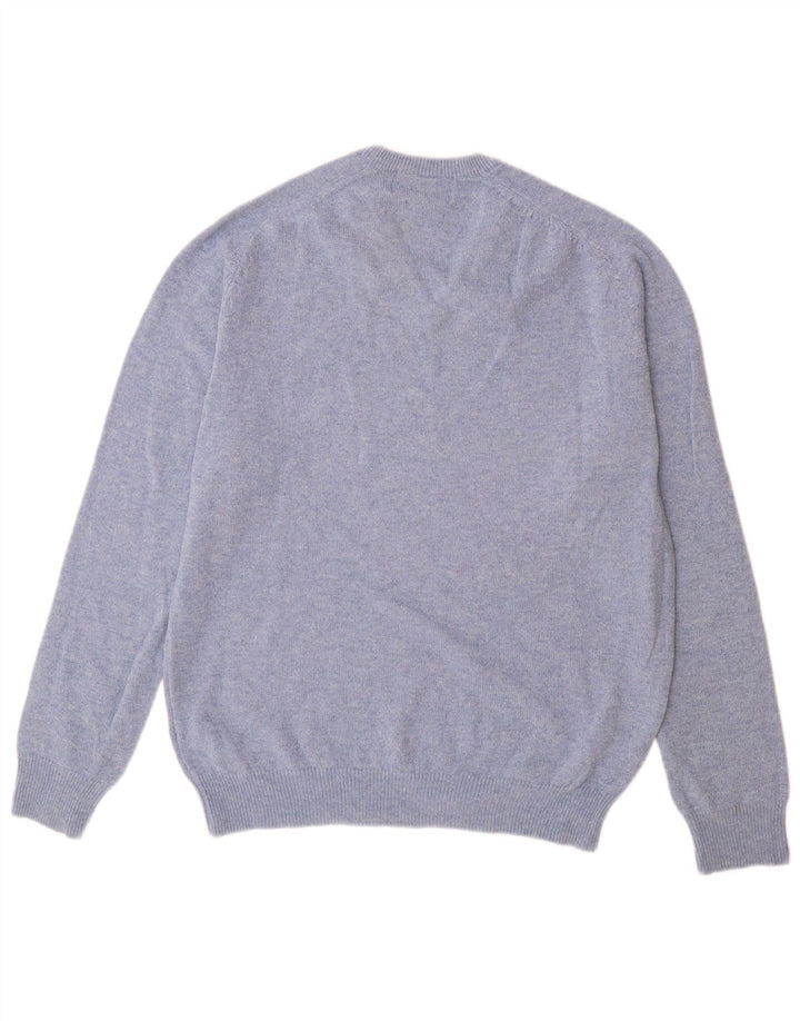 Marks & Spencer Mens Regular Fit V-Neck Jumper Sweater Medium Blue