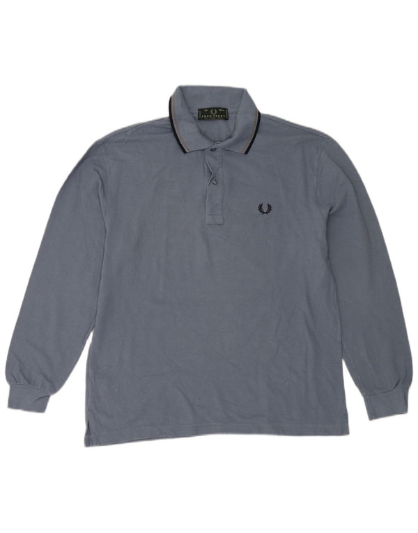 Fred Perry Mens Polo Shirt Medium Blue Cotton