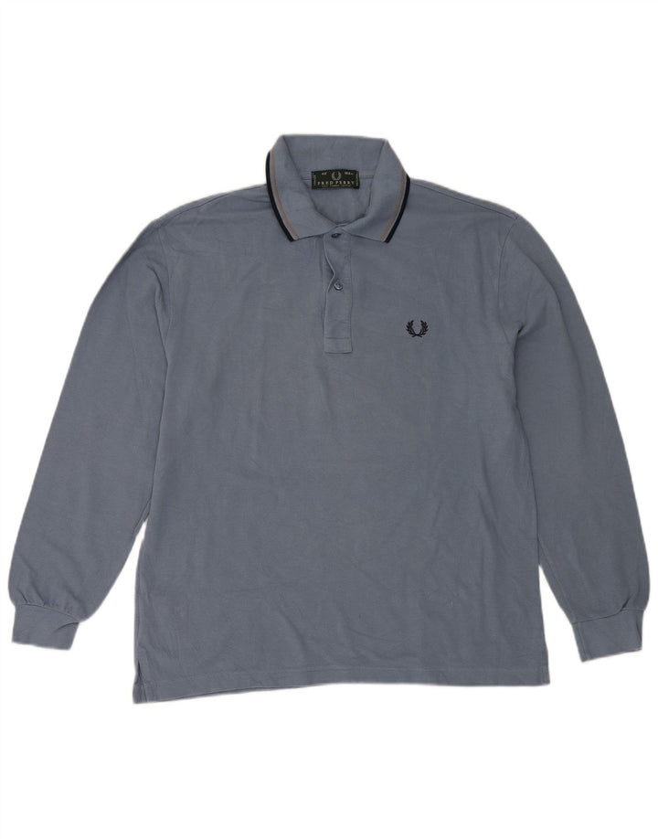 Fred Perry Mens Polo Shirt Medium Blue Cotton