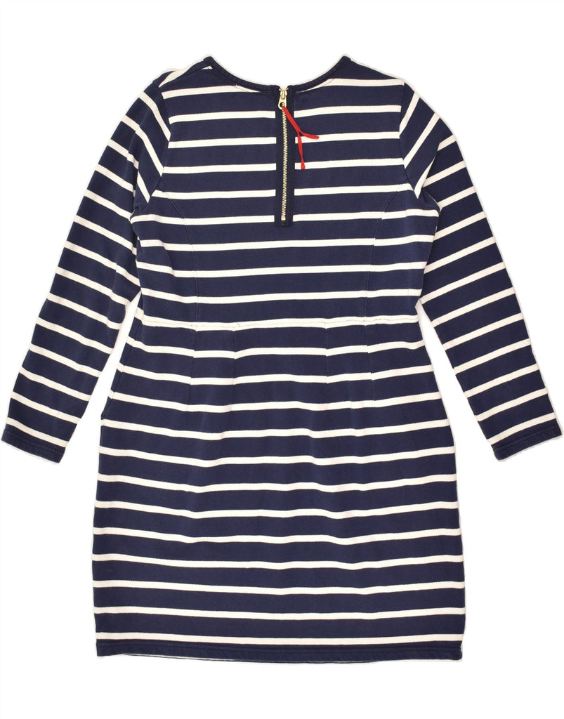 JOULES Womens Long Sleeve T-Shirt Dress UK 16 Large  Navy Blue Striped | Vintage Joules | Thrift | Second-Hand Joules | Used Clothing | Messina Hembry 