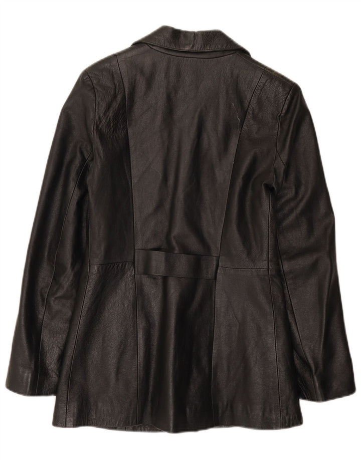 Vintage Womens Leather Jacket UK 8 Small Black Leather