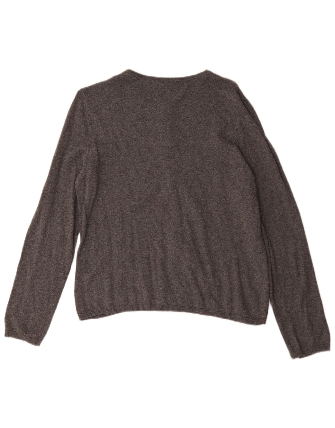 Laura Ashley Womens Cardigan Sweater UK 14 Medium Grey Cotton