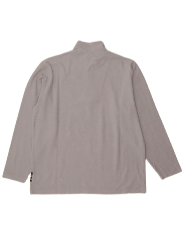 Asics Mens Zip Neck Fleece Jumper Large Grey Polyester