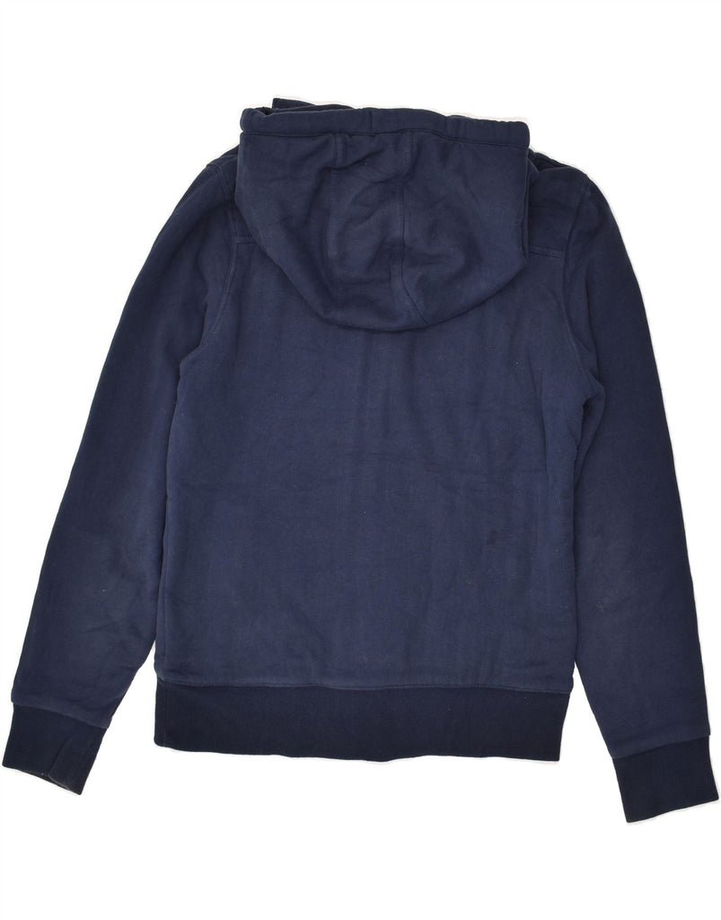 ROXY Womens Graphic Zip Hoodie Sweater UK 14 Medium Navy Blue Cotton | Vintage Roxy | Thrift | Second-Hand Roxy | Used Clothing | Messina Hembry 