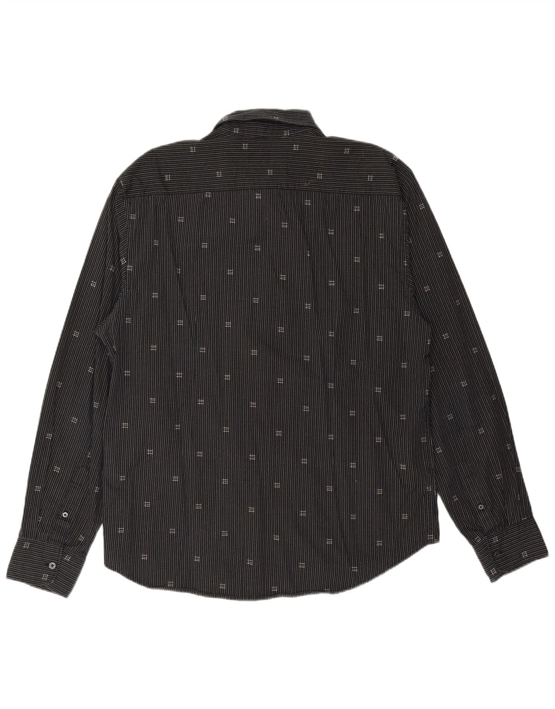 TOM TAILOR Mens Shirt XL Black Pinstripe Cotton