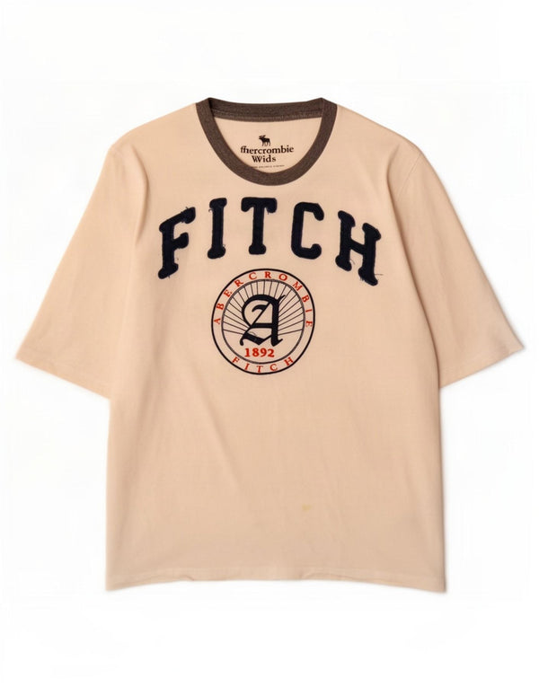 Abercrombie & Fitch Boys Graphic T-Shirt Top 11-12 Years White Cotton