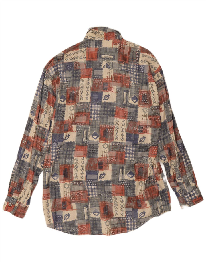 Canda Mens Shirt Size 41/42 16 1/2 Large Multicoloured Patchwork Viscose