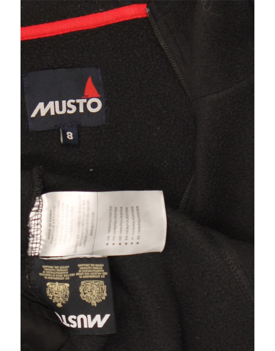 Musto Womens Polartec Hooded Fleece Jacket UK 8 Small Black Polyester