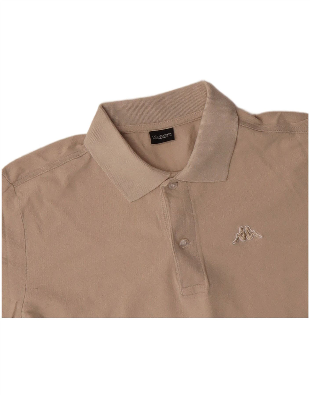 KAPPA Mens Long Sleeve Polo Shirt Small Beige Cotton
