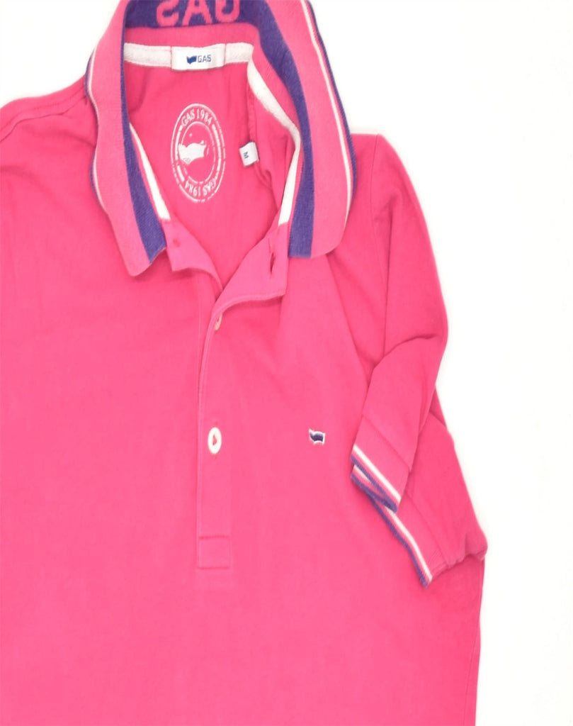 GAS Womens Loose Fit Polo Shirt UK 14 Medium Pink Cotton | Vintage | Thrift | Second-Hand | Used Clothing | Messina Hembry 