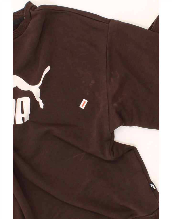 PUMA Womens Graphic Sweatshirt Jumper UK 16 Large Brown Cotton Vintage Puma and Second-Hand Puma from Messina Hembry 