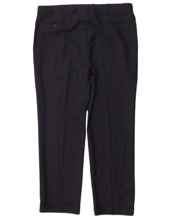 Ralph Lauren Mens Pegged Suit Trousers W38 L32 Navy Blue Polyester