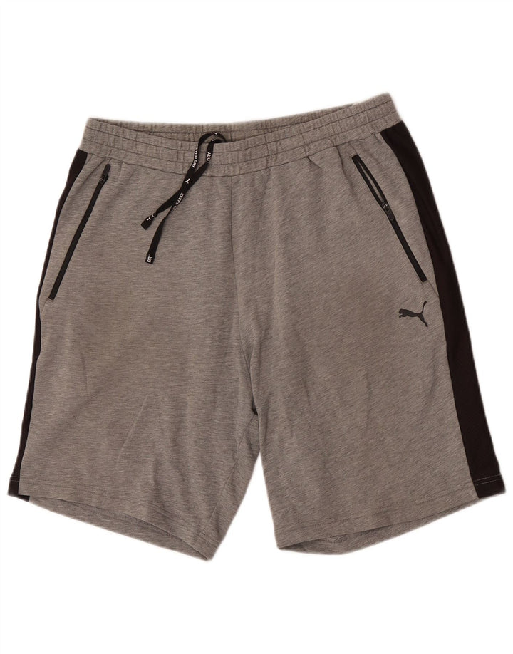 Puma Mens Sport Shorts Large  Grey Colourblock Cotton