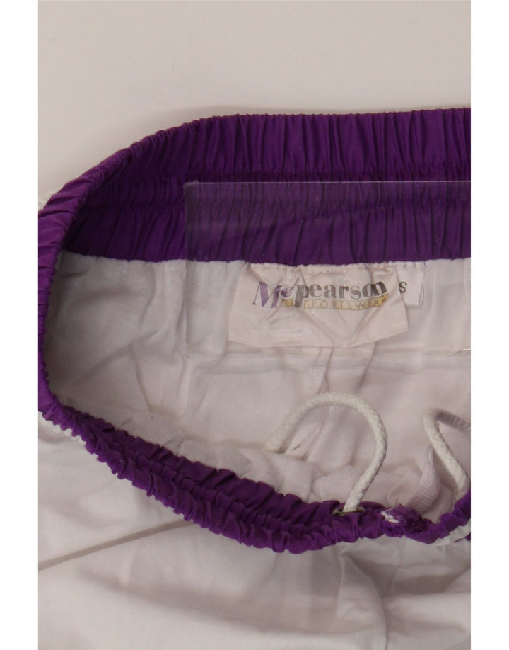 Vintage Womens Tracksuit Trousers Joggers UK 8 Small White Geometric