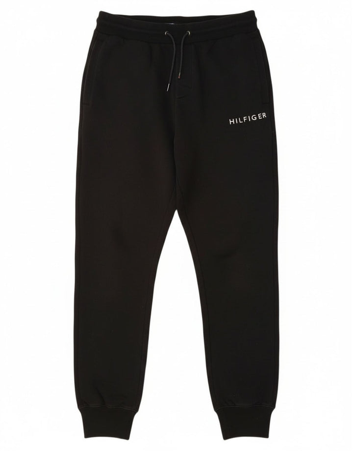 Tommy Hilfiger Mens Graphic Tracksuit Trousers Joggers Medium Black Cotton