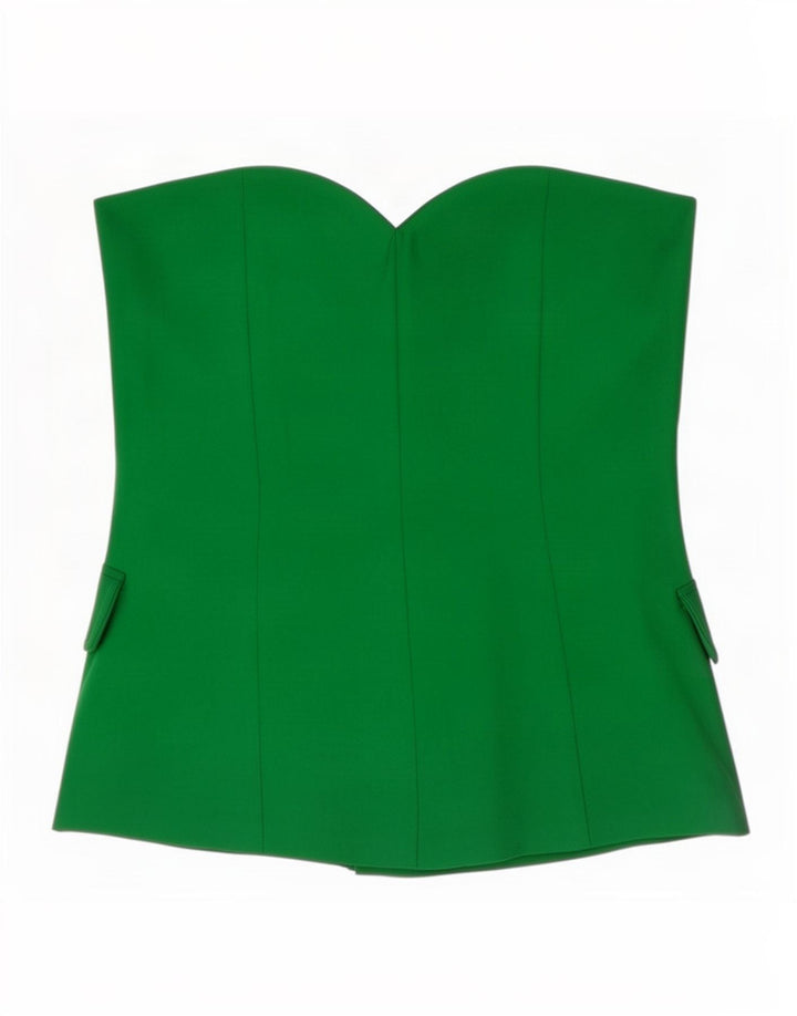 Zara Womens Crop Strapless Top UK 10 Small Green