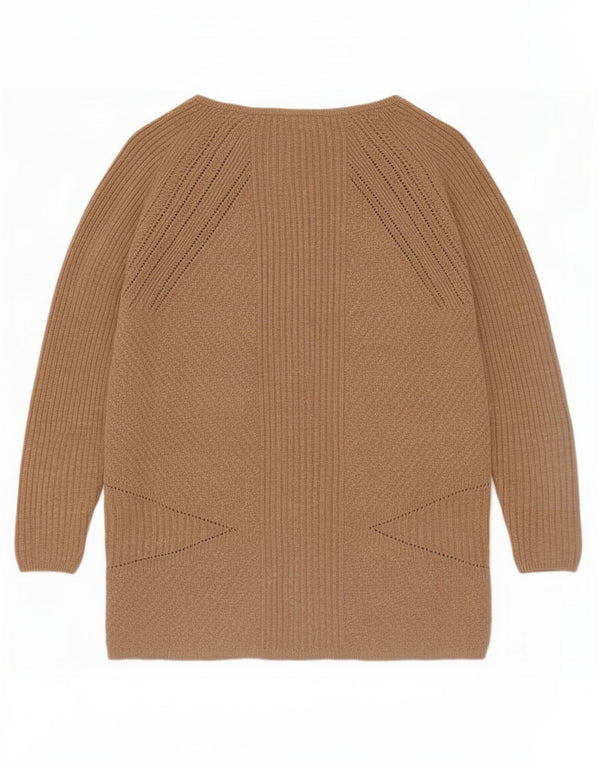 Marks & Spencer Womens Cardigan Sweater UK 16 Large Beige Viscose