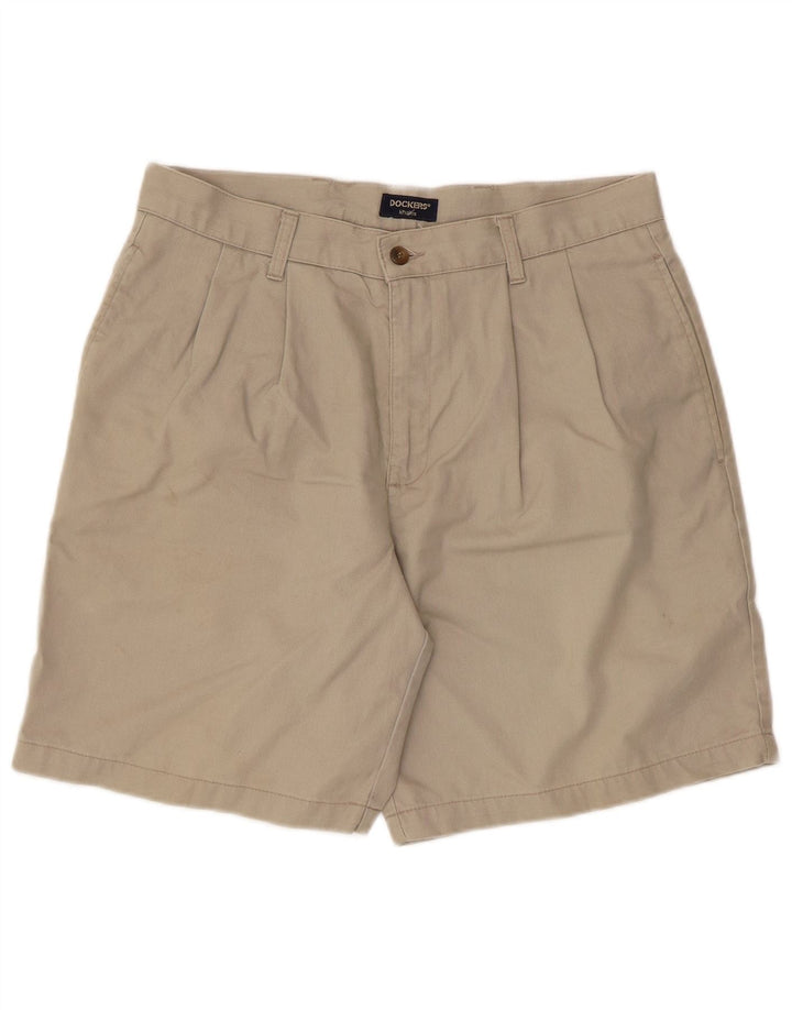 Dockers Mens Khakis Pegged Chino Shorts W33 Medium  Beige Cotton