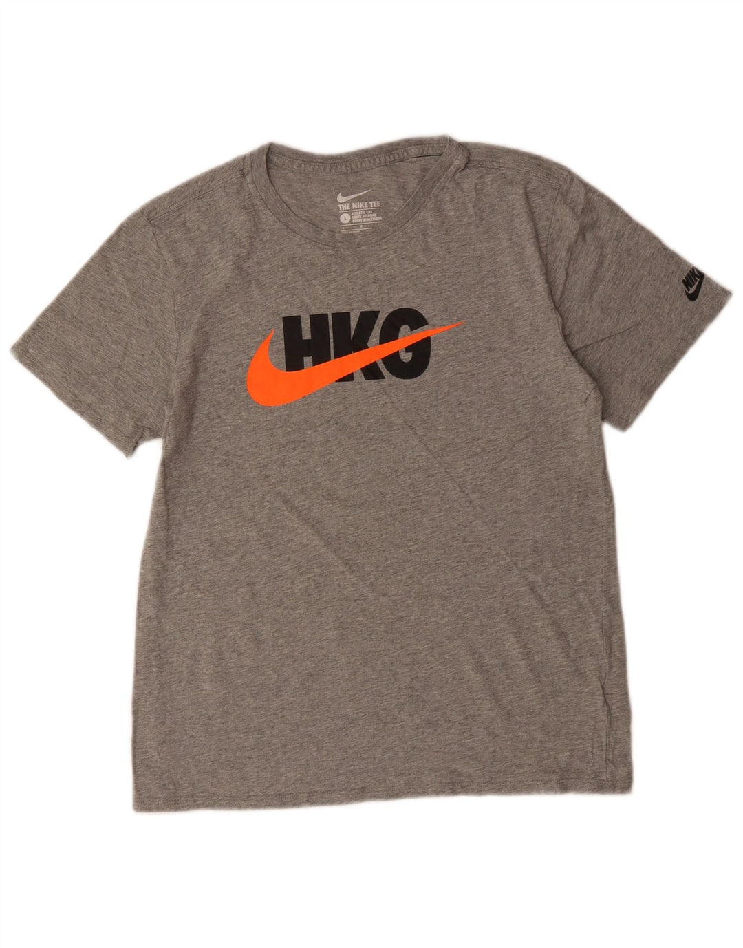 NIKE Womens Athletic Cut Graphic T-Shirt Top UK 14 Large Grey Cotton