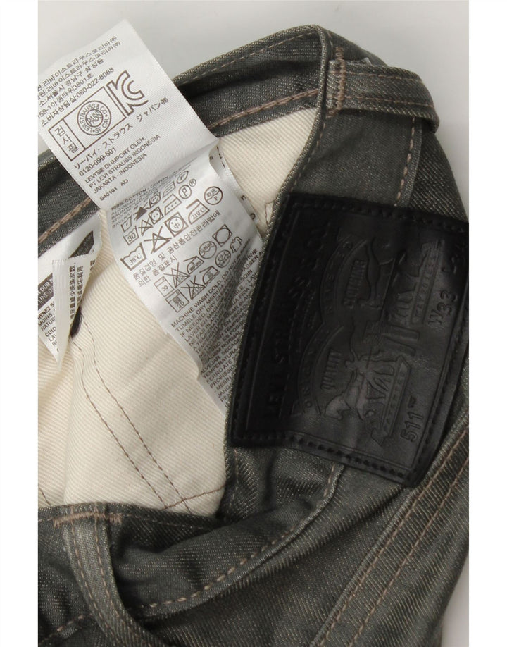 Levi's Mens 511 Slim Jeans W33 L34 Grey Cotton