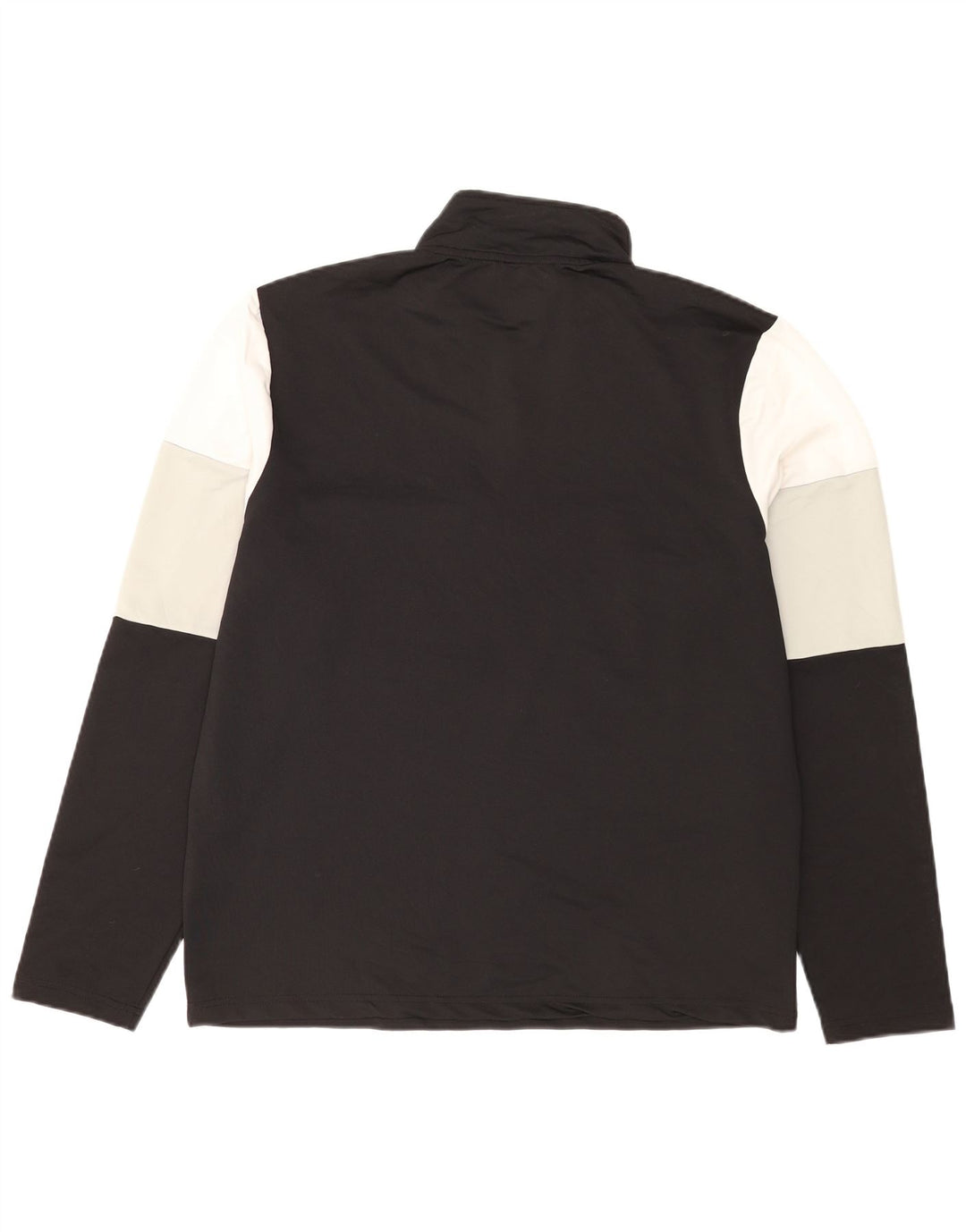 FILA Mens Zip Neck Pullover Tracksuit Top XL Black Colourblock Polyester