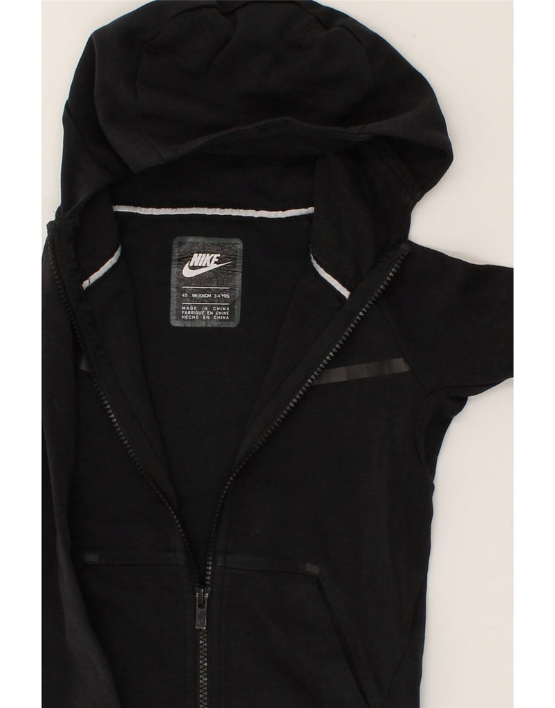 NIKE Boys Graphic Zip Hoodie Sweater 3-4 Years Black Cotton | Vintage Nike | Thrift | Second-Hand Nike | Used Clothing | Messina Hembry 