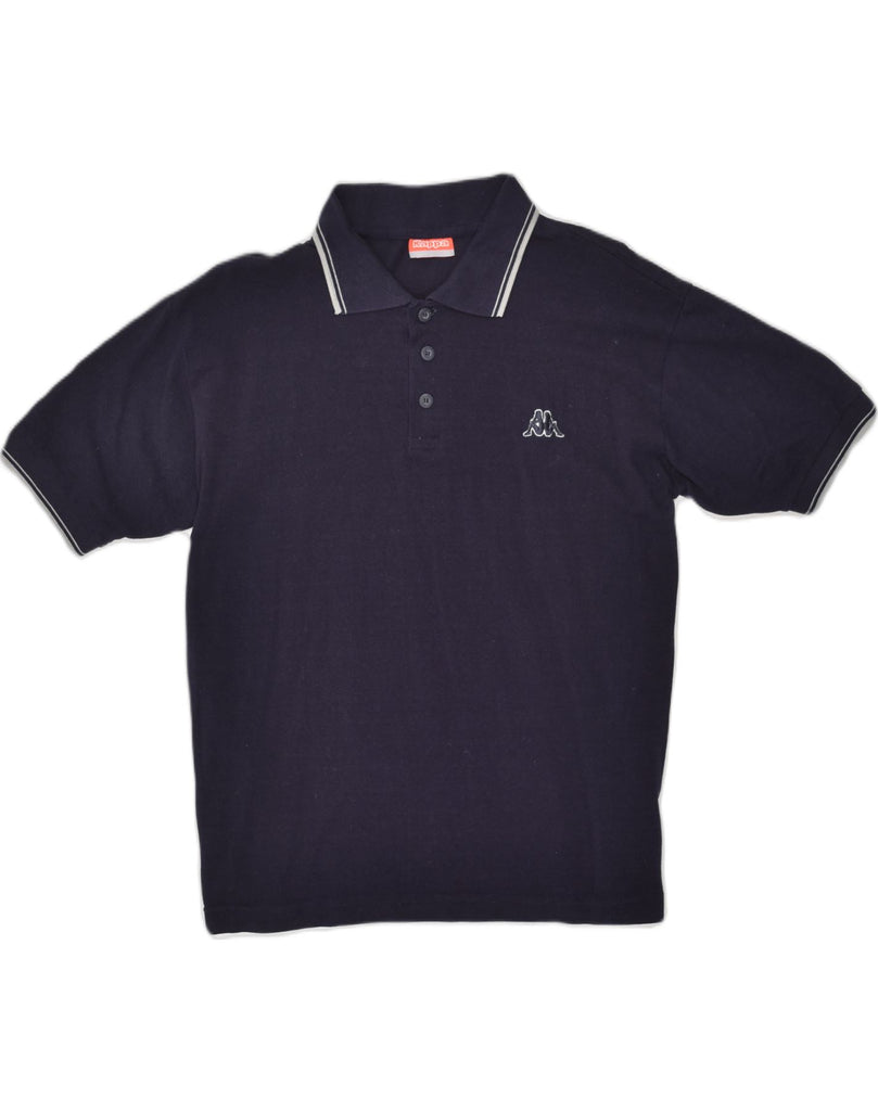 KAPPA Mens Polo Shirt Medium Navy Blue Cotton | Vintage Kappa | Thrift | Second-Hand Kappa | Used Clothing | Messina Hembry 