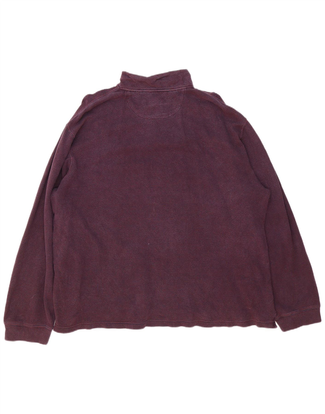 Chaps Mens Zip Neck Sweatshirt Jumper 2XL Burgundy Cotton